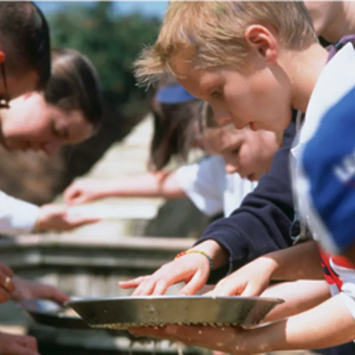 Children searching for gold at Pirate Goldwash