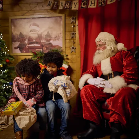 Children With Father Christmas At LEGOLAND Windsor