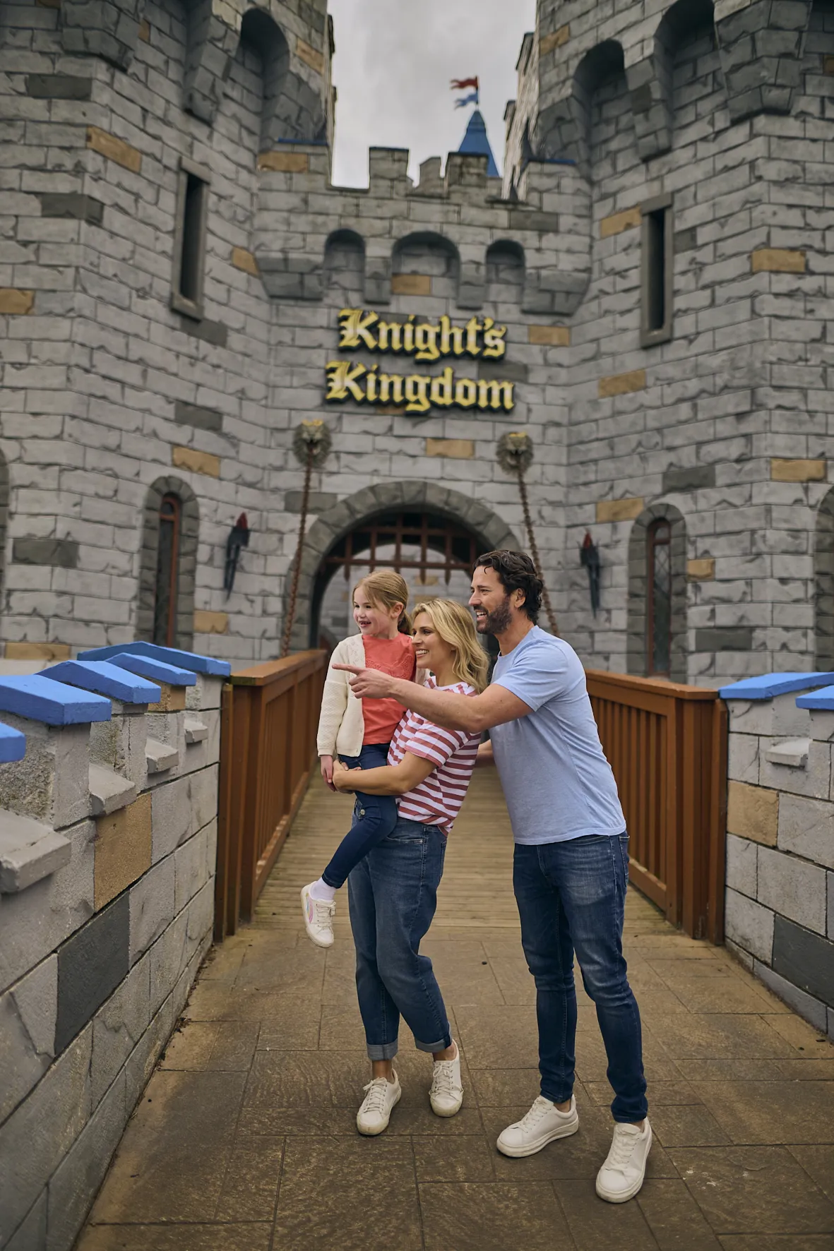 Family On Knight's Kingdom Bridge