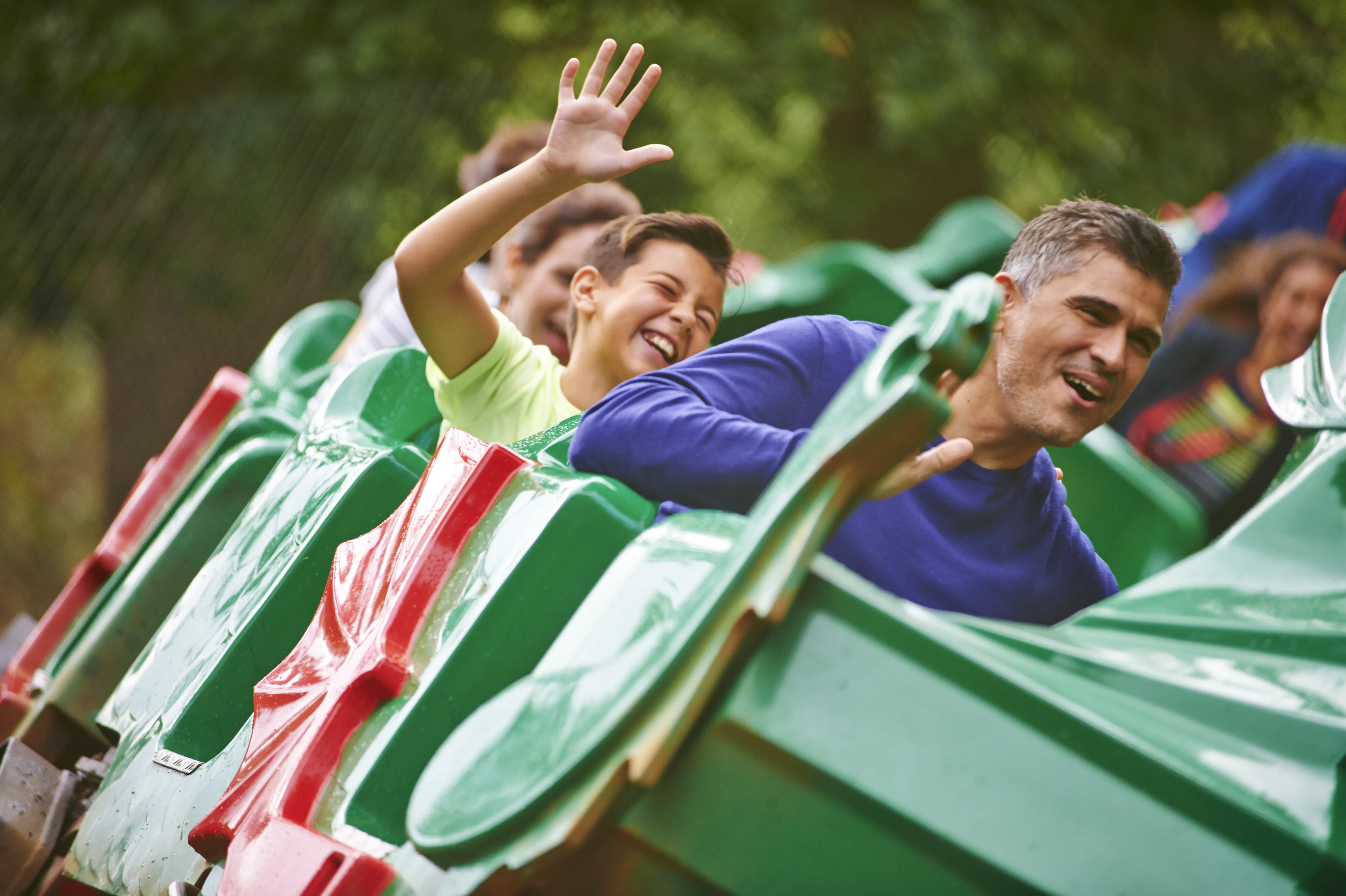 Boy and father on The Dragon at the LEGOLAND® Windsor Resort