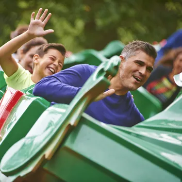 Boy and father on The Dragon at the LEGOLAND® Windsor Resort
