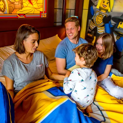 Family in a Knight's Room in the LEGOLAND Castle Hotel