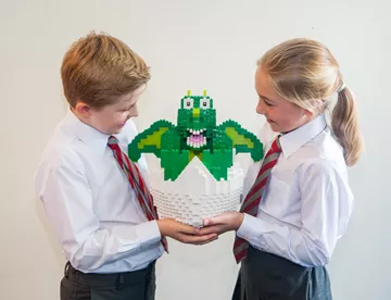 School Children with a LEGO Dragon Egg at the LEGOLAND® Windsor Resort