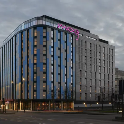 Moxy Hotel in Slough exterior - a partner hotel of LEGOLAND Windsor