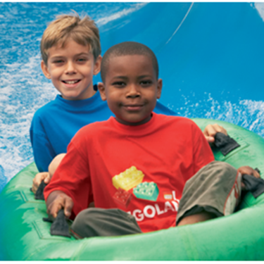 Children riding Raft Racers at the LEGOLAND Windsor Resort
