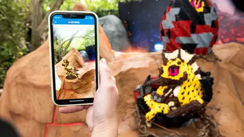 Baby Lava Dragon With Augmented Reality In The Magical Forest In LEGO MYTHICA