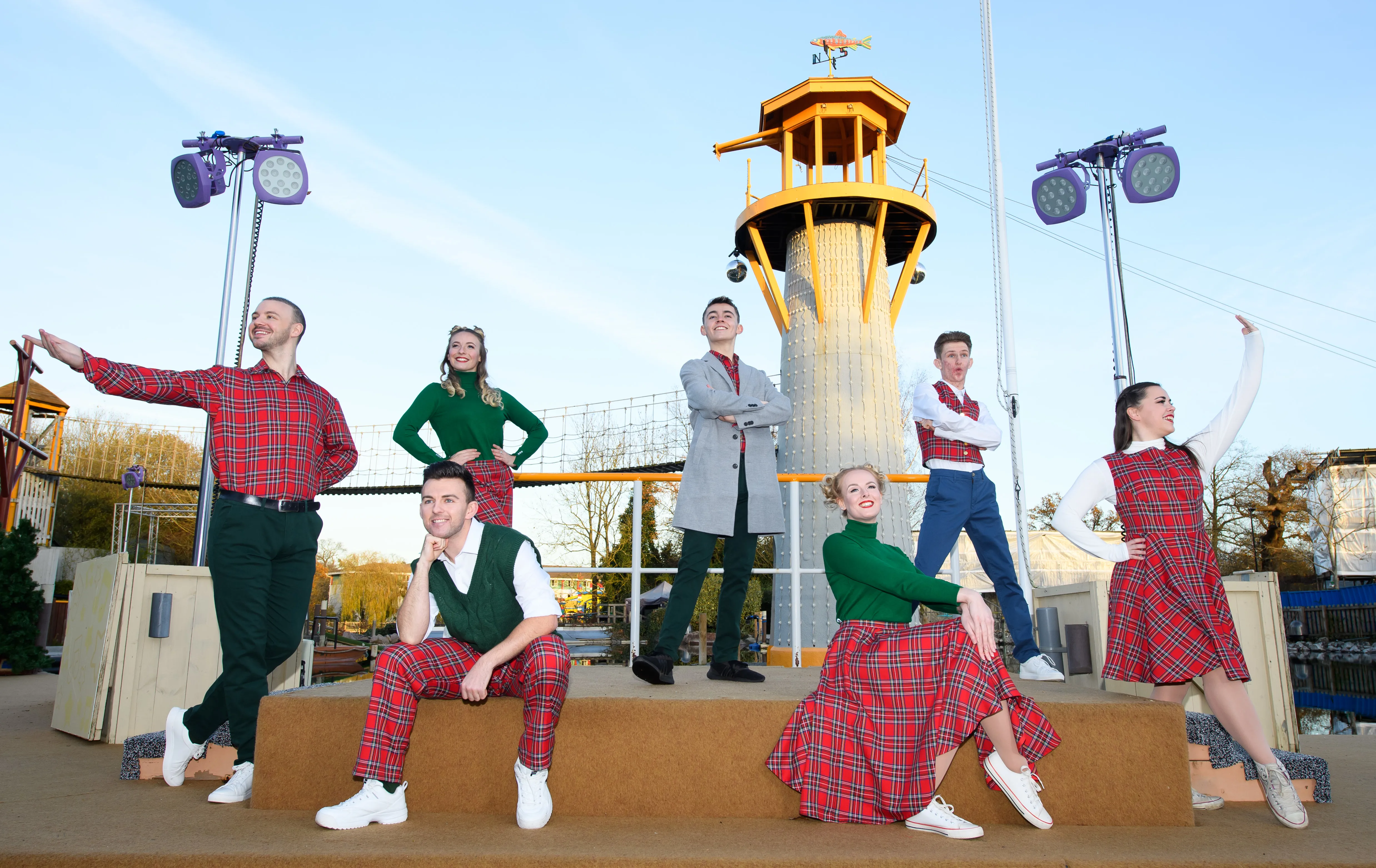 Dancers in Holiday Harbour Lights Show at Heartlake Harbour Arena during LEGOLAND at Christmas