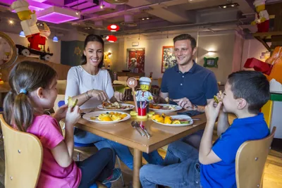 Family enjoying breakfast at Bricks Restaurant