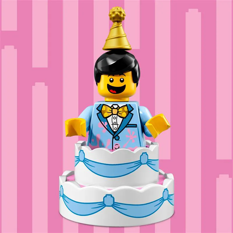 Birthday Cake Guy Pink Background