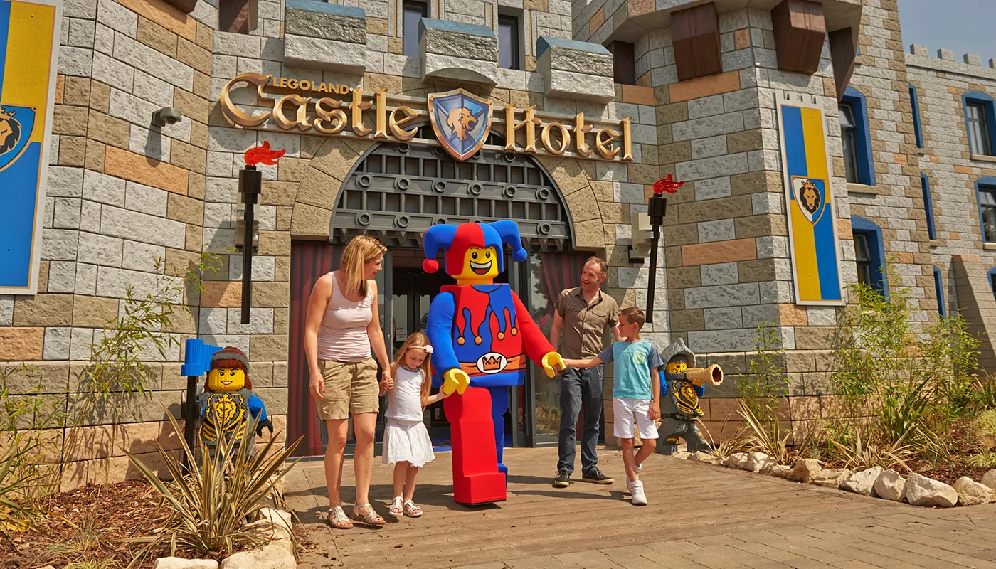 Family at LEGOLAND Castle Hotel with Jester