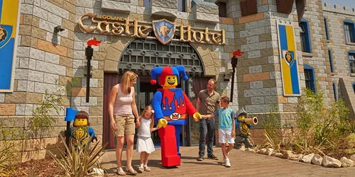 Family at LEGOLAND Castle Hotel with Jester