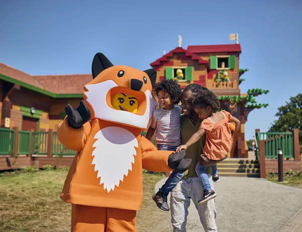 Family With Fox Suit Girl At The LEGOLAND Woodland Village
