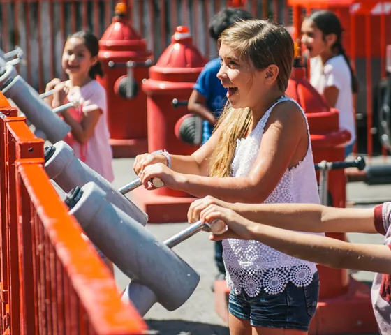 Children shooting water on Fire Academy at the LEGOLAND Windsor Resort