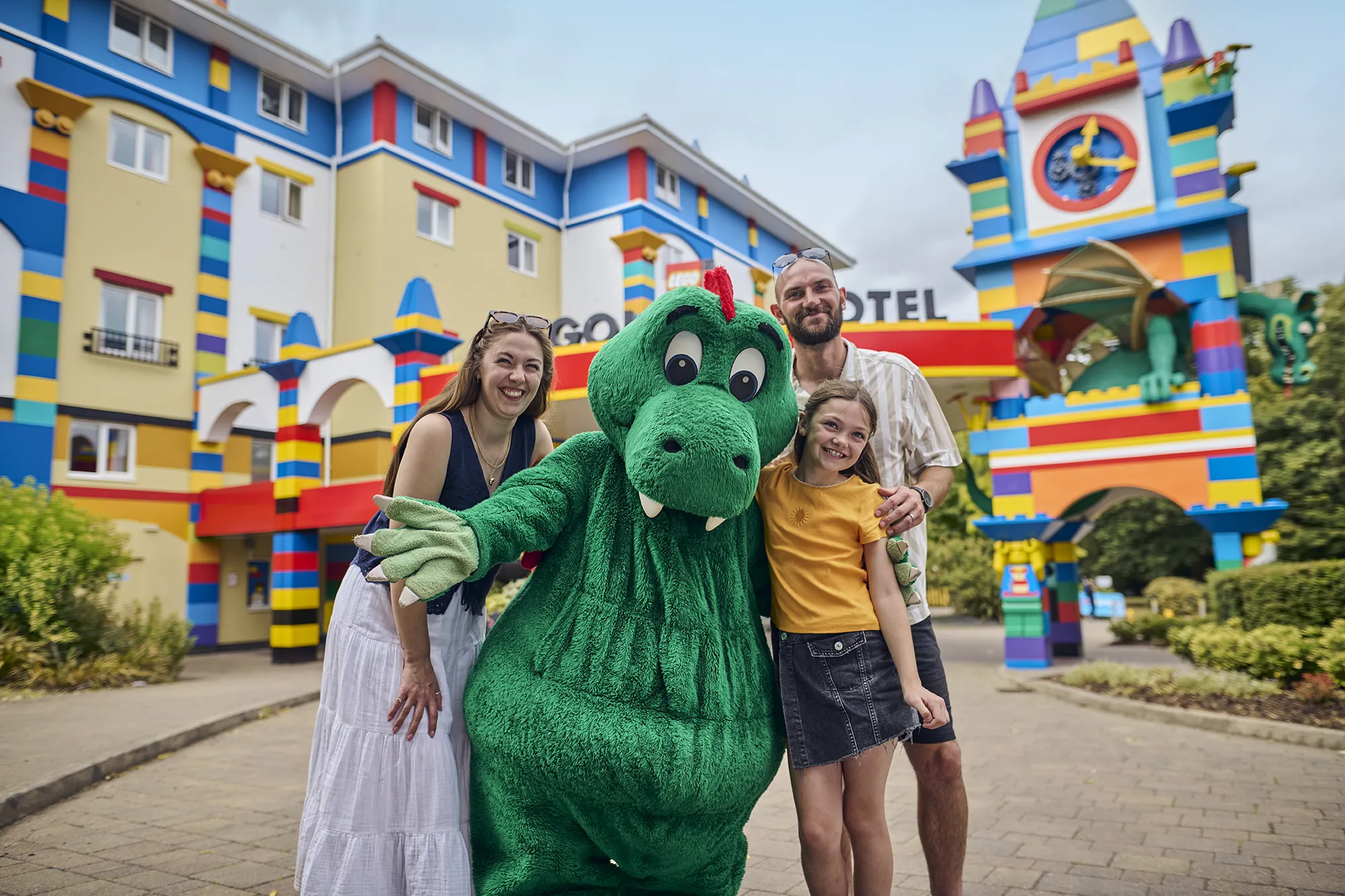 Ollie The Dragon Outside Hotel