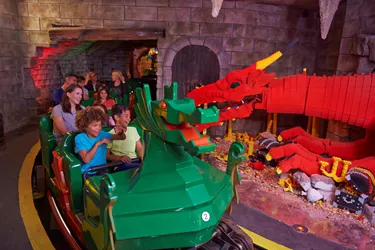 Families on The Dragon with LEGO Dragon model