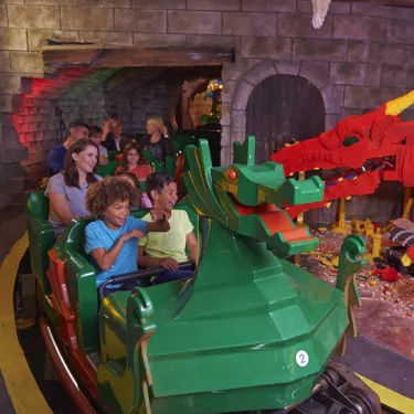 Families on The Dragon with LEGO Dragon model