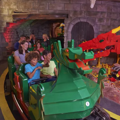 Families on The Dragon with LEGO Dragon model