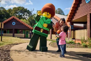 Family with Forest Elf Minifigure Character at the LEGOLAND Woodland Village