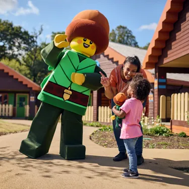 Family with Forest Elf Minifigure Character at the LEGOLAND Woodland Village