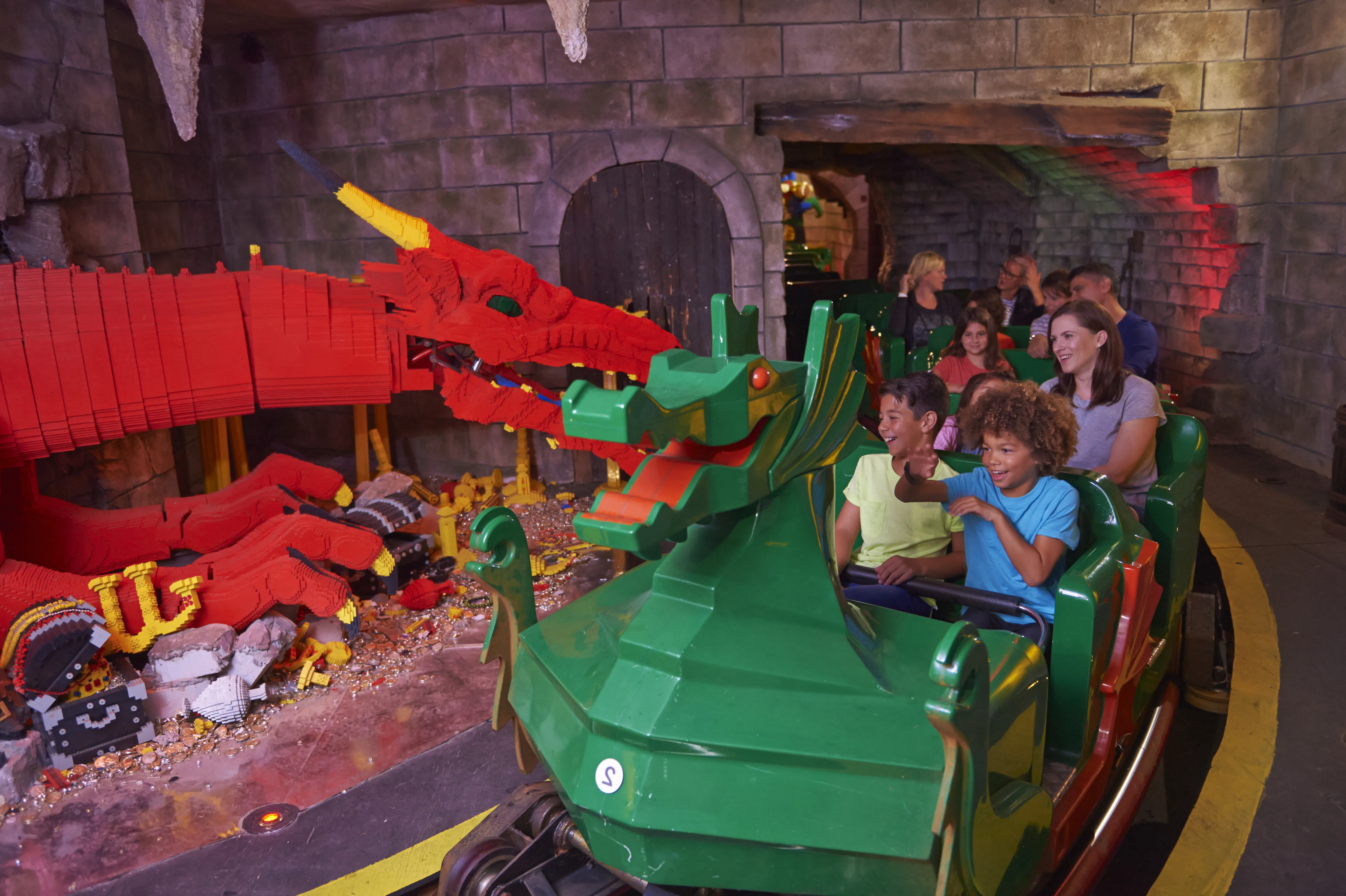 Families on The Dragon with LEGO Dragon model