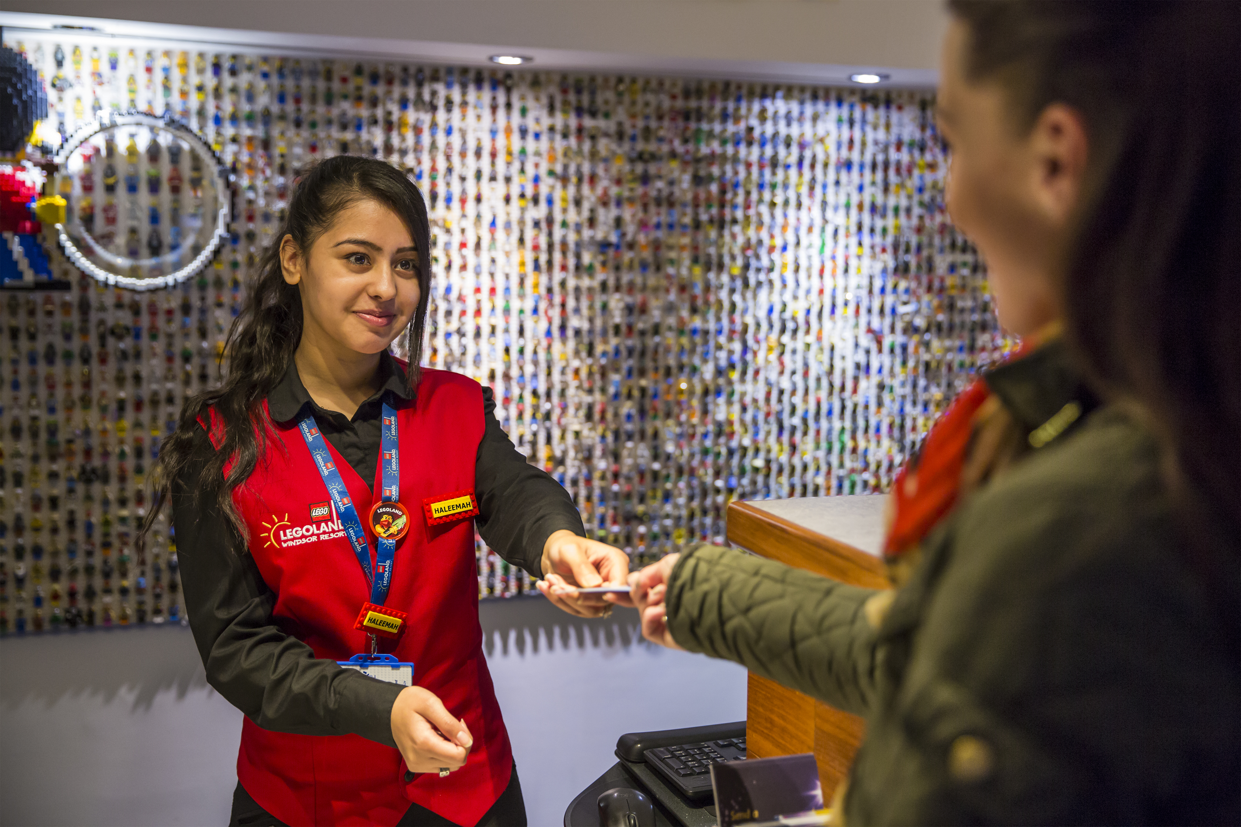 Member of Staff at Check in at LEGOLAND Resort Hotels