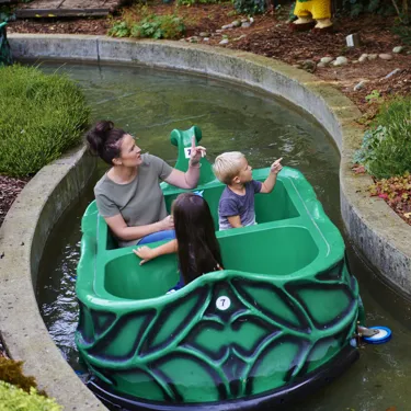 Family enjoying Fairy Tale Brook at the LEGOLAND Windsor Resort