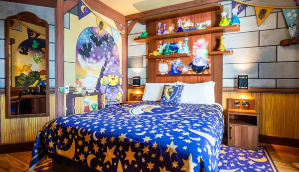 Adults area of a Wizard room in the LEGOLAND Castle Hotel