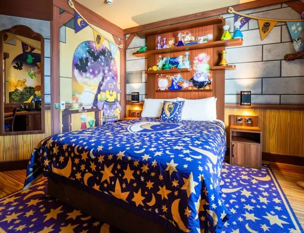 Adults area of a Wizard room in the LEGOLAND Castle Hotel