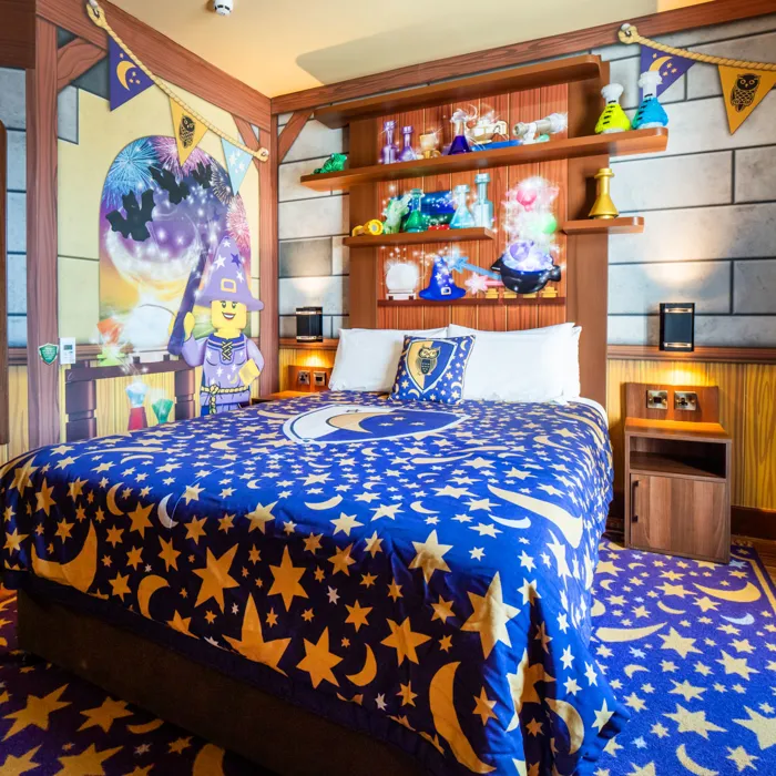 Adults area of a Wizard room in the LEGOLAND Castle Hotel