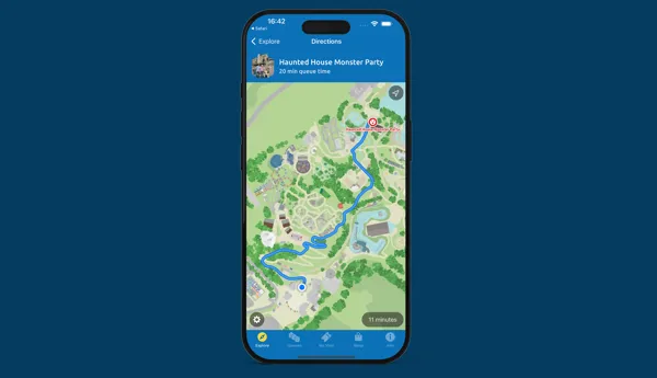 Screenshot of the interactive park map and navigation feature on the LEGOLAND App