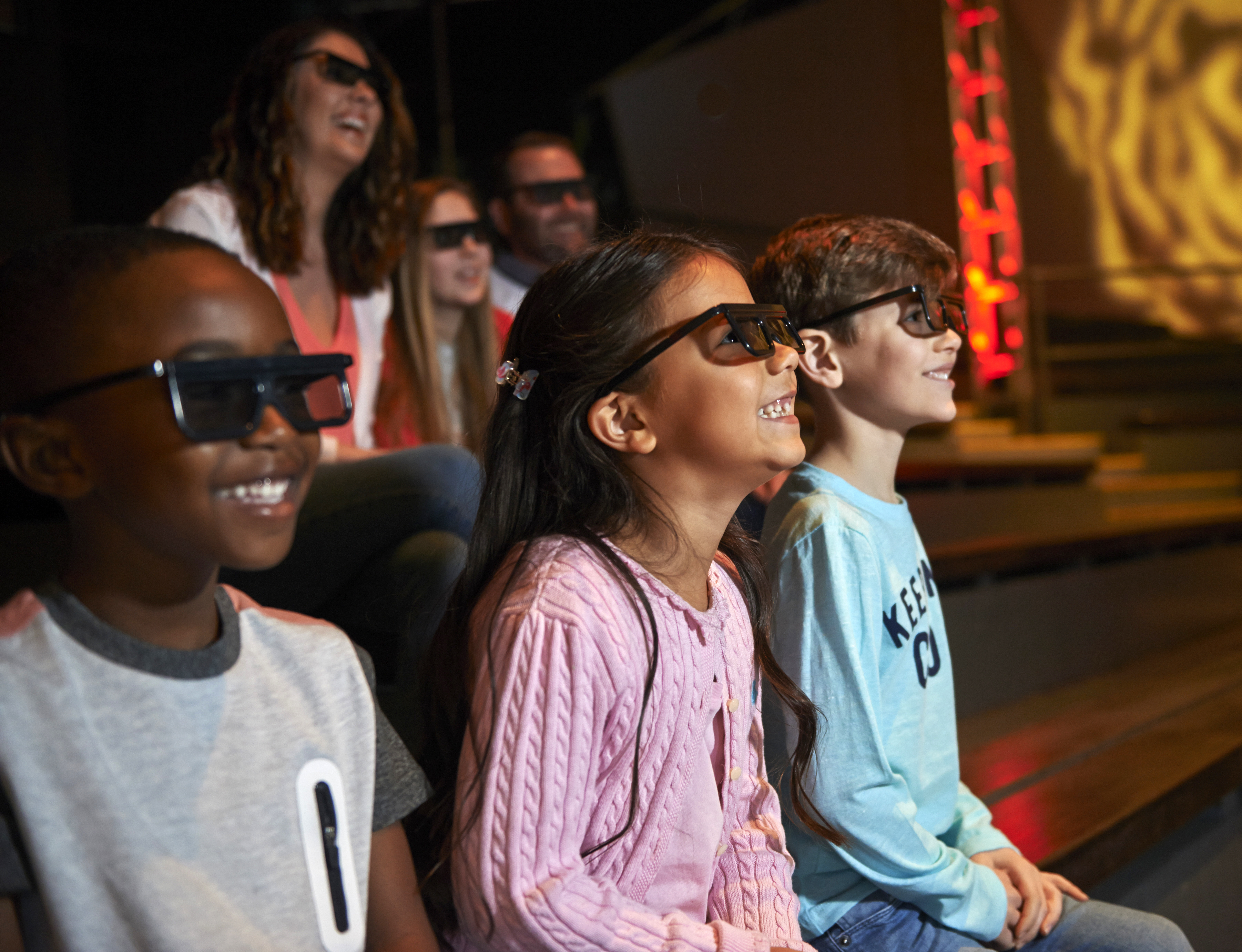 Children watching 4D movie in LEGO Studios 4D