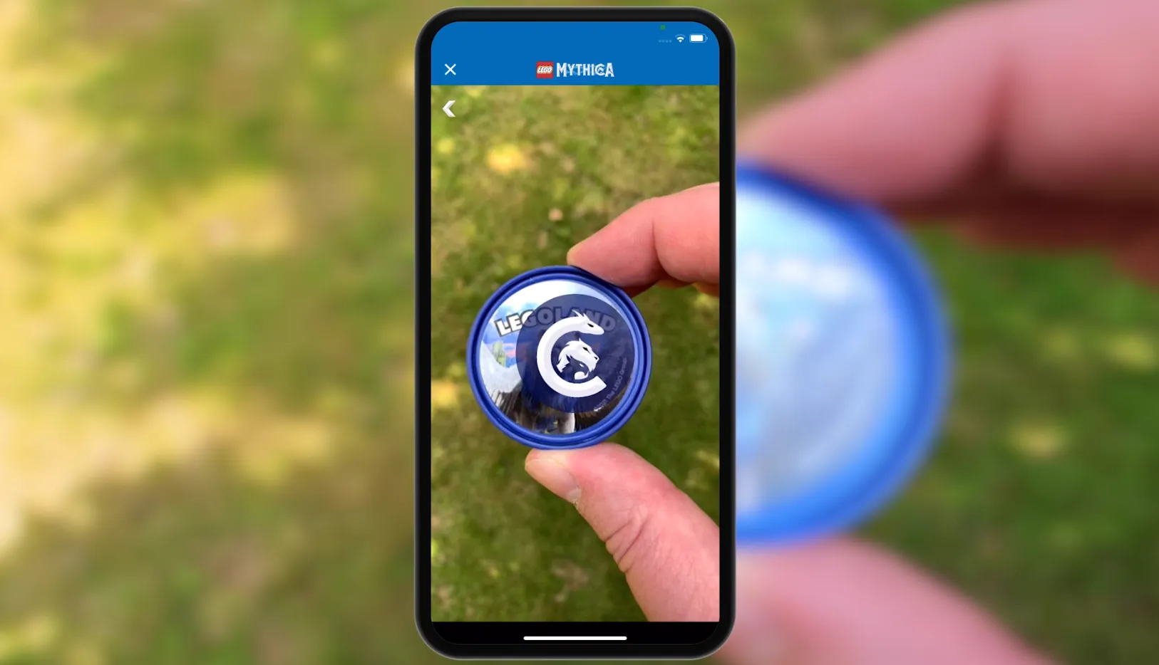 LEGO MYTHICA Maximus Pop Badge brought to life through Augmented Reality