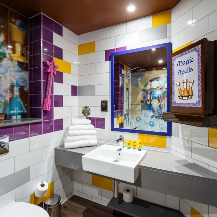Bathroom of a Wizard room in the LEGOLAND Castle Hotel