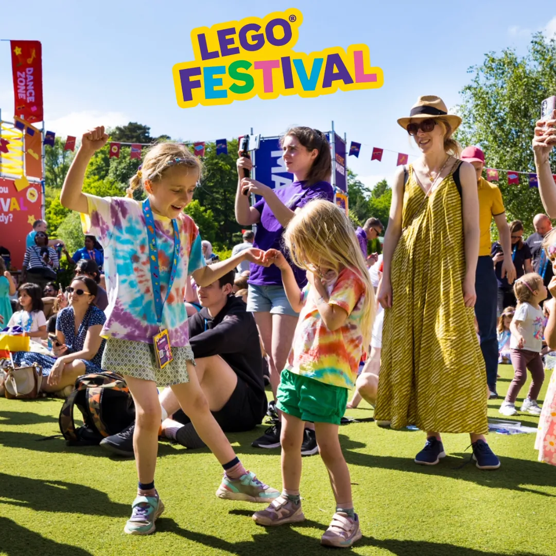 Children and families enjoying lego festival
