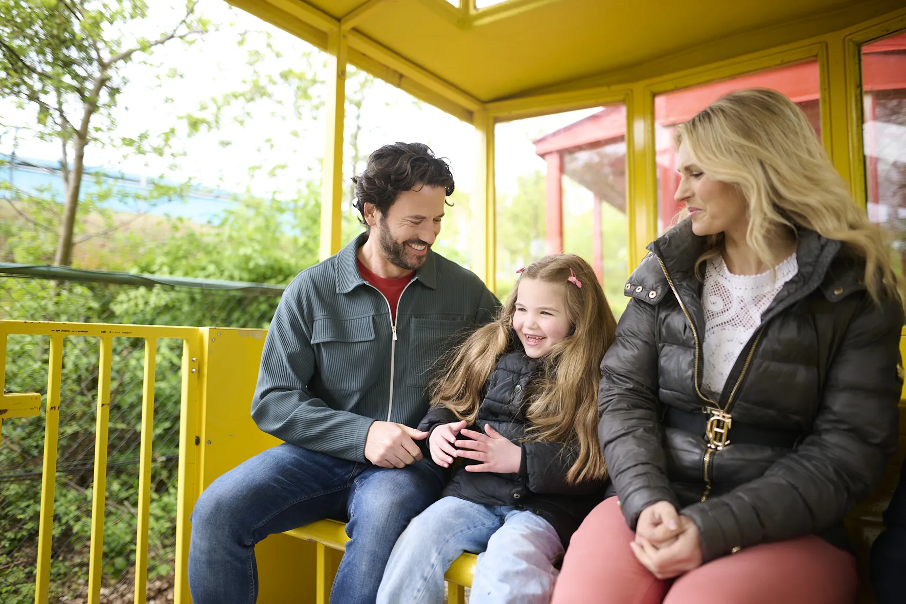 Family riding on Hill Train