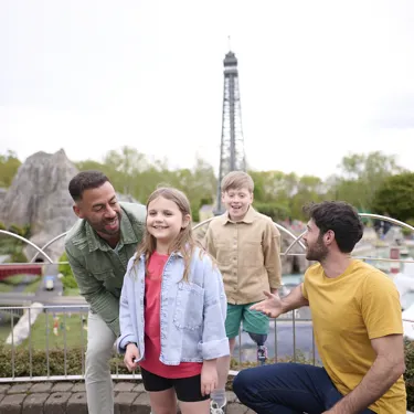 Family looking at LEGO models in Miniland at LEGOLAND Windsor