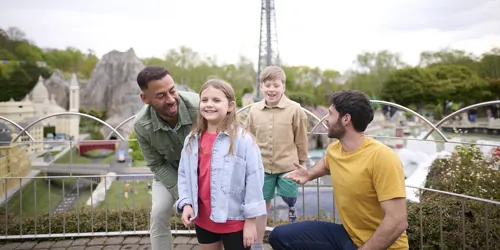 Family looking at LEGO models in Miniland at LEGOLAND Windsor